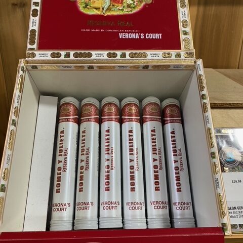 The Romeo y Julieta Reserva Real is almost like magic in a bottle. The flavor is trapped in the hermetically sealed tube for easy transport and instant success.  